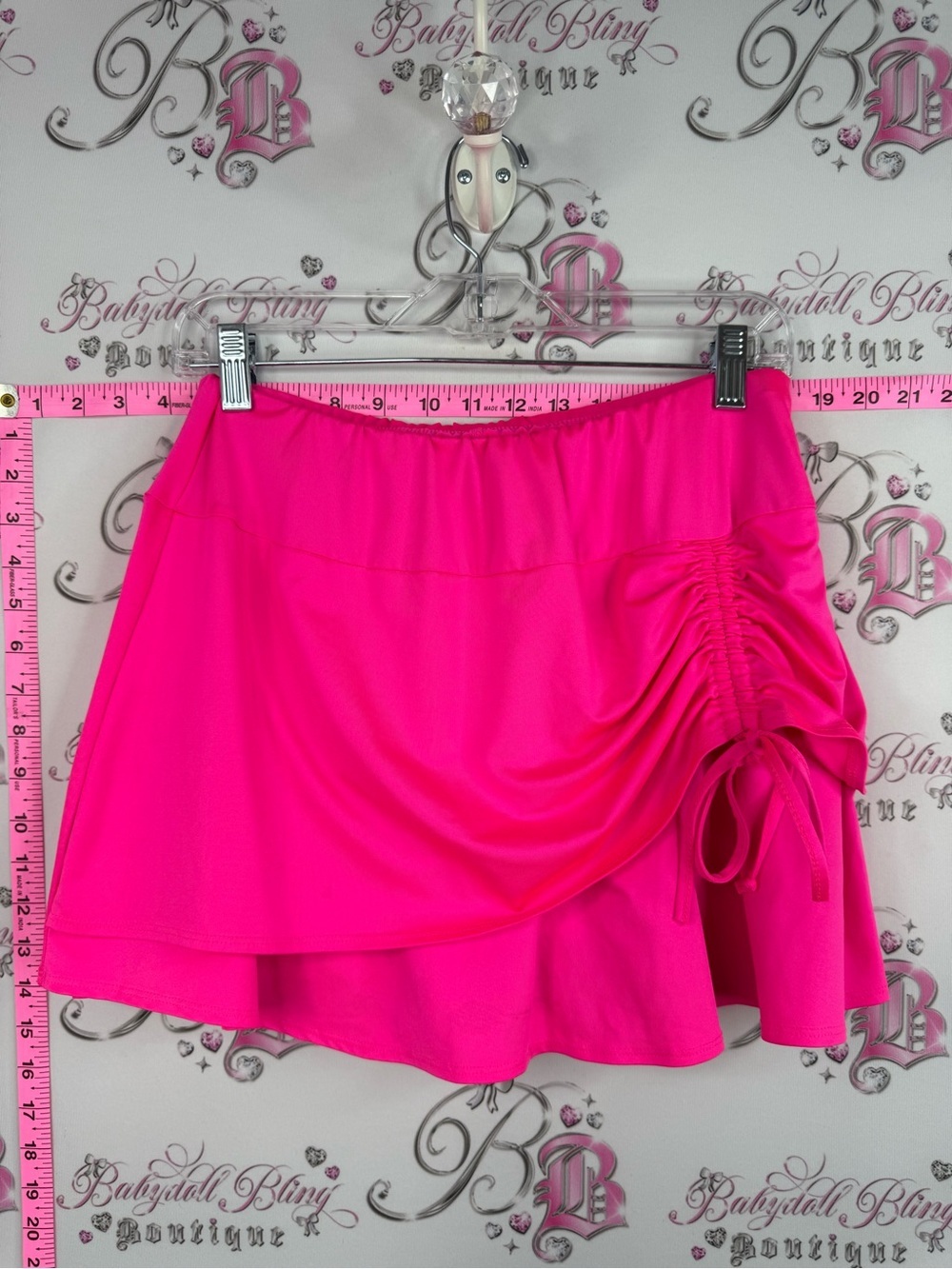 Tail SKORT skirt shorts under neon pink Hot Pink Ruched Tennis Skort